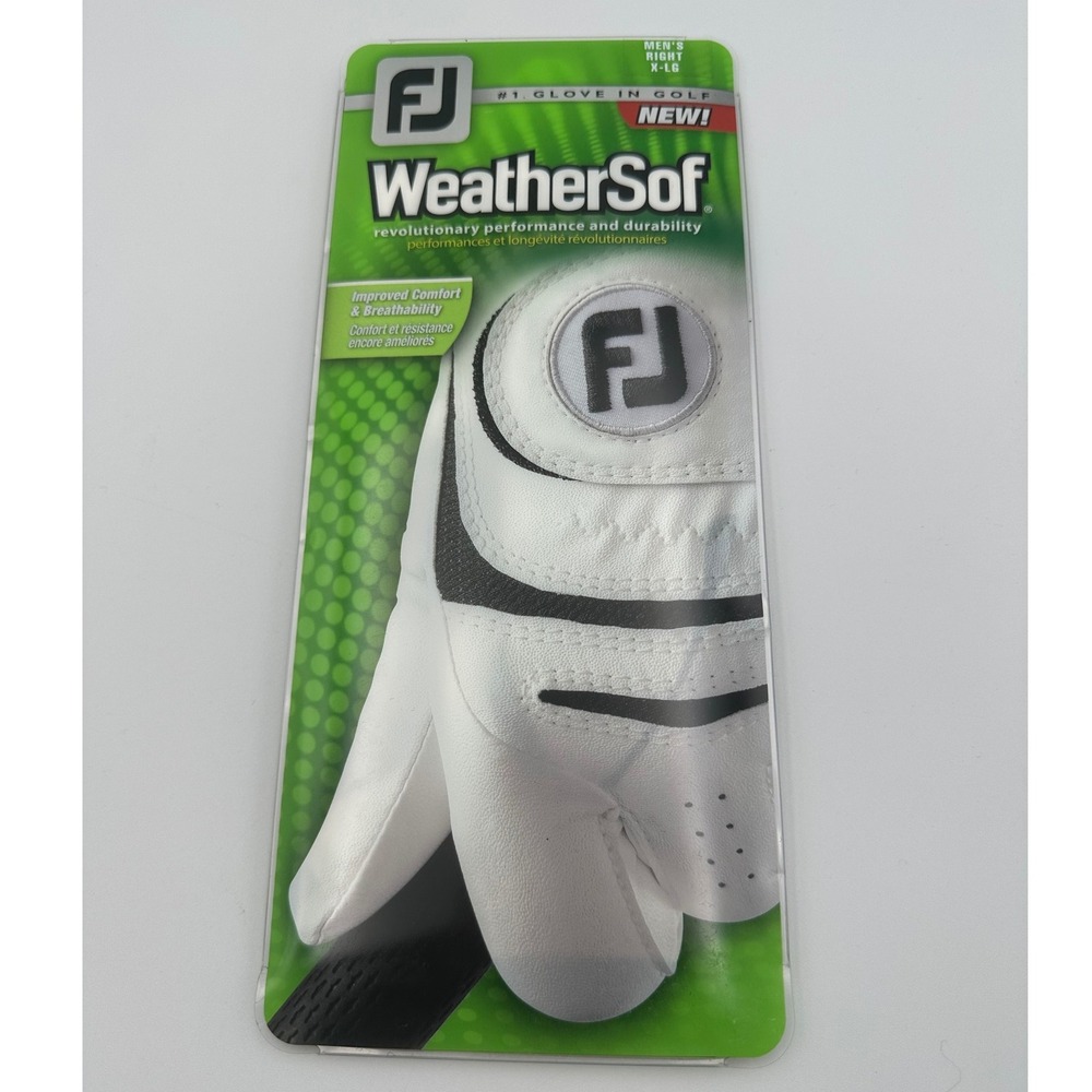 Footjoy WeatherSof‎ Golf Glove 2014 White Leather Men's XL Right Hand NEW